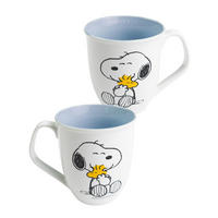 KAFFEEBECHER The Peanuts Snoopy Blau/Weiß 280 ml - Multicolor, Keramik (0.28L) - United Labels