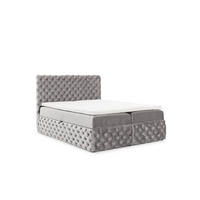 BOXBETT mit zwei Stauraum 120x200 cm in Grau - Grau, Textil (120/200cm) - Home Collective