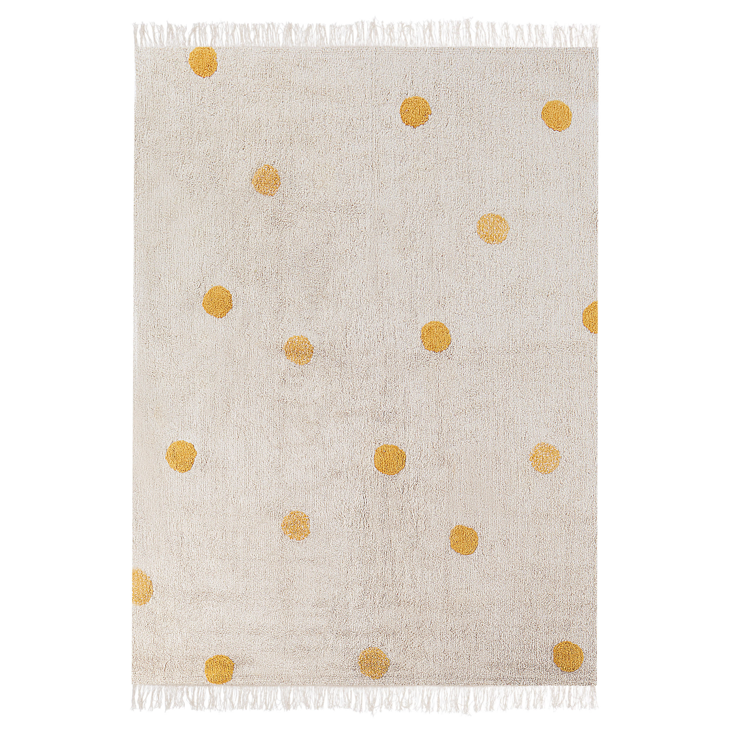 KURZFLOR-TEPPICH Beige 140/200 cm Dardere - Beige/Gelb, Textil (140/200cm) - Beliani