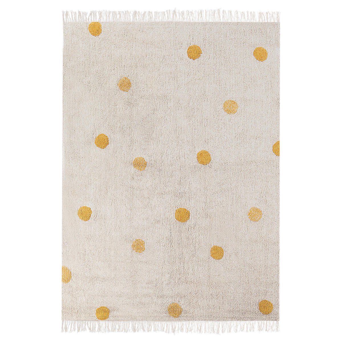 KURZFLOR-TEPPICH Beige 140/200 cm Dardere - Beige/Gelb, Textil (140/200cm) - Beliani