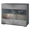 KOMMODE Bari Scratchy Metal - Silberfarben, Holzwerkstoff (92.5/75.5/35cm) - Vladon