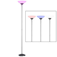 LED STEHLEUCHTE Metall Silber RGB - Silberfarben, Metall (28/28/180cm)