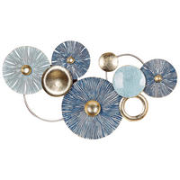 WANDDEKORATION Metall blau/gold Actinium - Blau, Metall (90/51/7cm) - Beliani