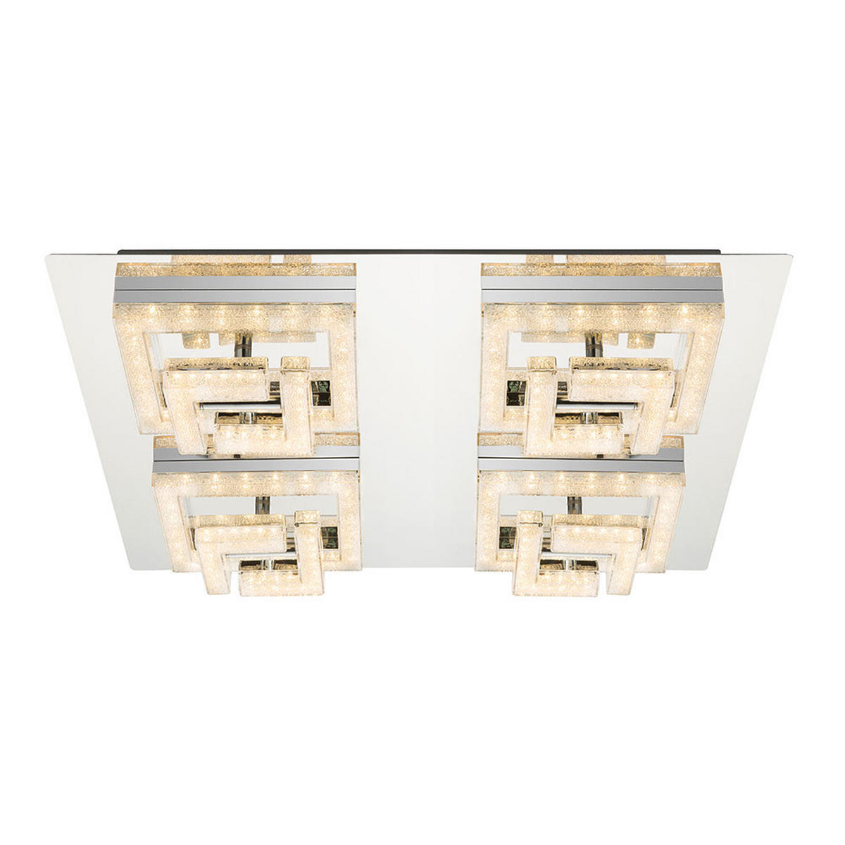 LED DECKENLEUCHTE RENLY Chrom Klar - Silberfarben, Metall (48/48/9cm) - Globo Lighting