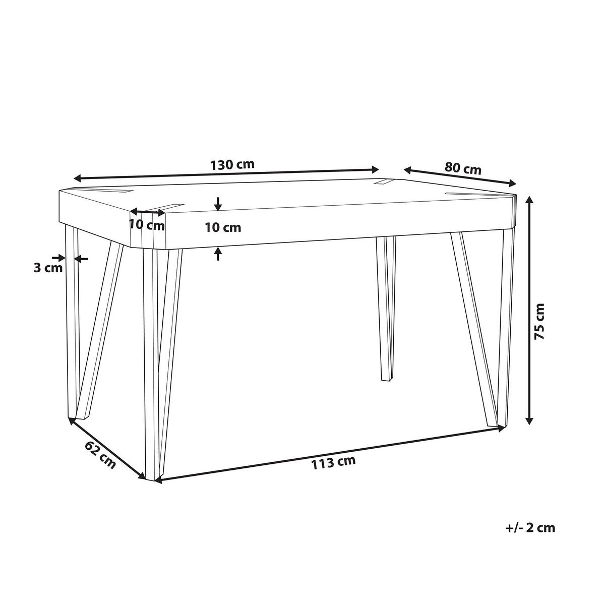 ESSTISCH 130/80/75 cm Rechteckig Cambell - Hellbraun, Holzwerkstoff (130/80/75cm) - Beliani