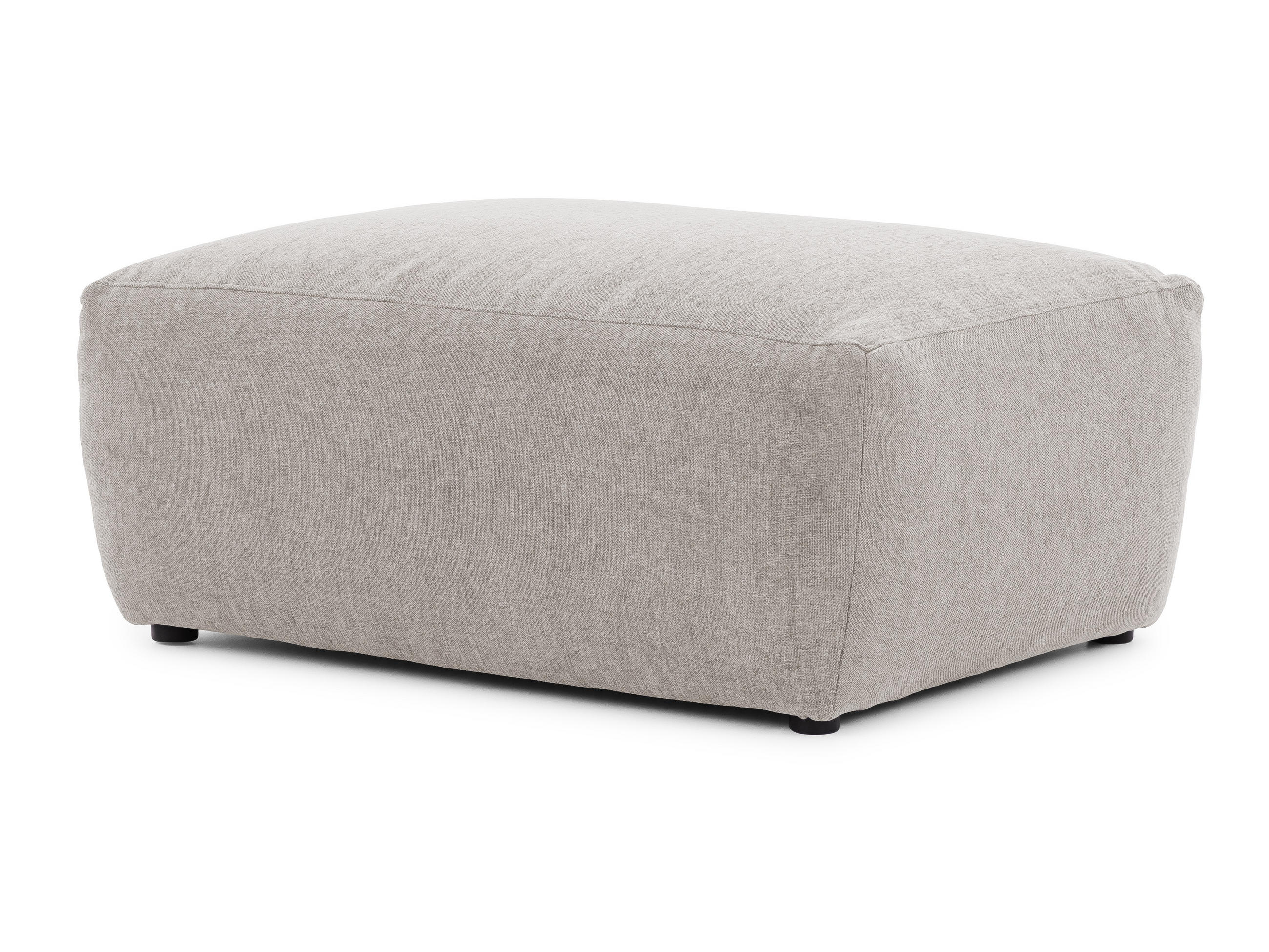 HOCKER Lennon aus Beige Strukturstoff mit vielseitiger Nutzung - Beige/Schwarz, Holz/Kunststoff (102/42/76cm) - S-Style