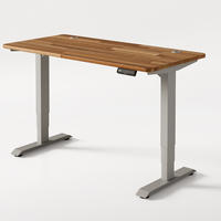 SCHREIBTISCH Elektrisch Höhenverstellbarer HomePro 140x70cm Grau/Massive Walnuss mit Memory-Funktion, Anti-Kollisions Technologie - Walnussfarben/Grau, Holz (70/140/63.5cm) - Desktronic