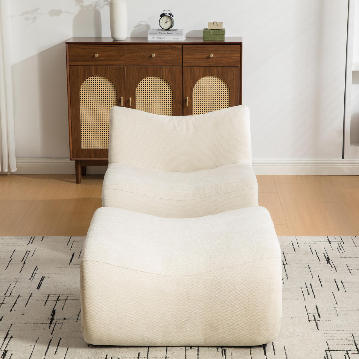 SESSEL DE-35111 mit Ottoman Beige - Beige, Textil (92/72.5/83cm) - ComfortXL