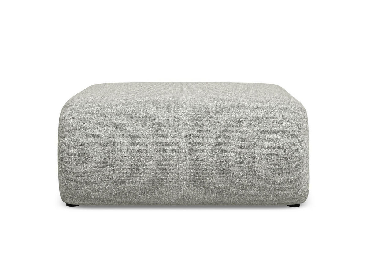 POUF Strukturstoff Stoff Grau - Hellgrau/Schwarz, Kunststoff/Textil (94/40/89cm) - Makamii
