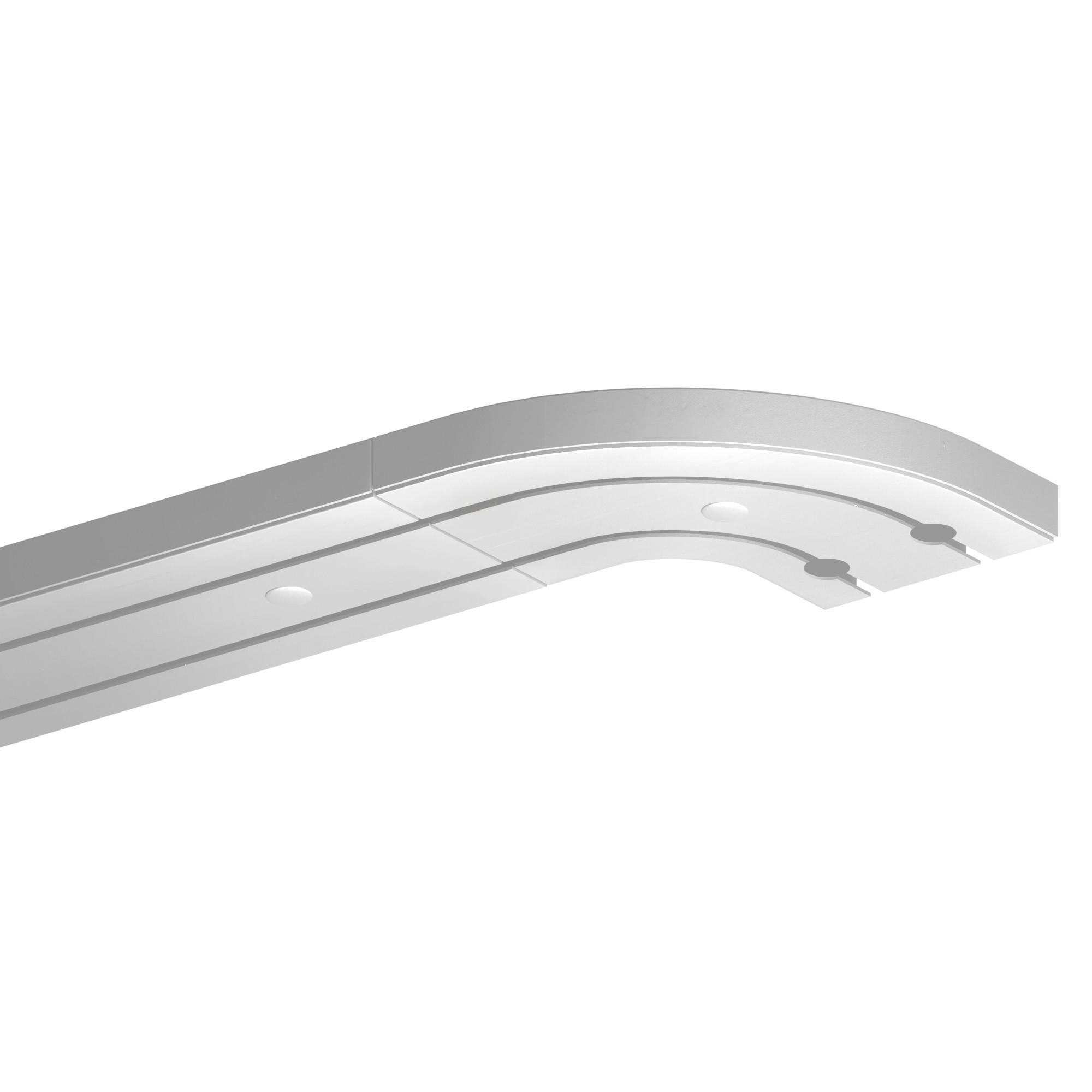 GARDINENSCHIENE - Komplettset inkl. Zubehör 90cm 2-läufig + 2er Set Rundbogen - Weiß, Kunststoff (10/90cm) - Bestlivings