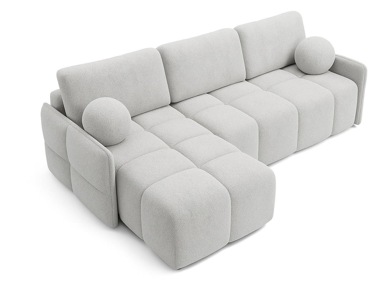 ECKSOFA Hellgrau MONO Mit Schlaffunktion Und Dekokissen Links - Grau, Textil (220/145cm) - Sepro Meble
