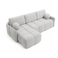 ECKSOFA Hellgrau MONO Mit Schlaffunktion Und Dekokissen Links - Grau, Textil (220/145cm) - Sepro Meble