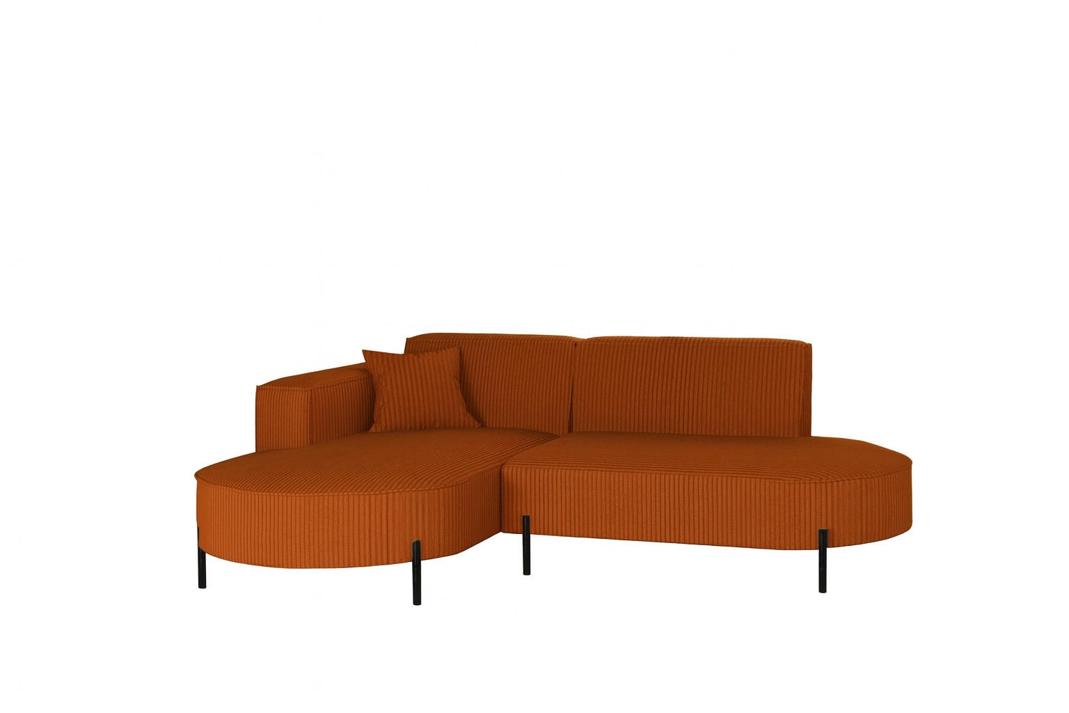 ECKSOFA L-Form Designer Modena Rein Stoff Cord Kupfer Links - Rostfarben, Holz (239/165cm) - Kaiser Möbel
