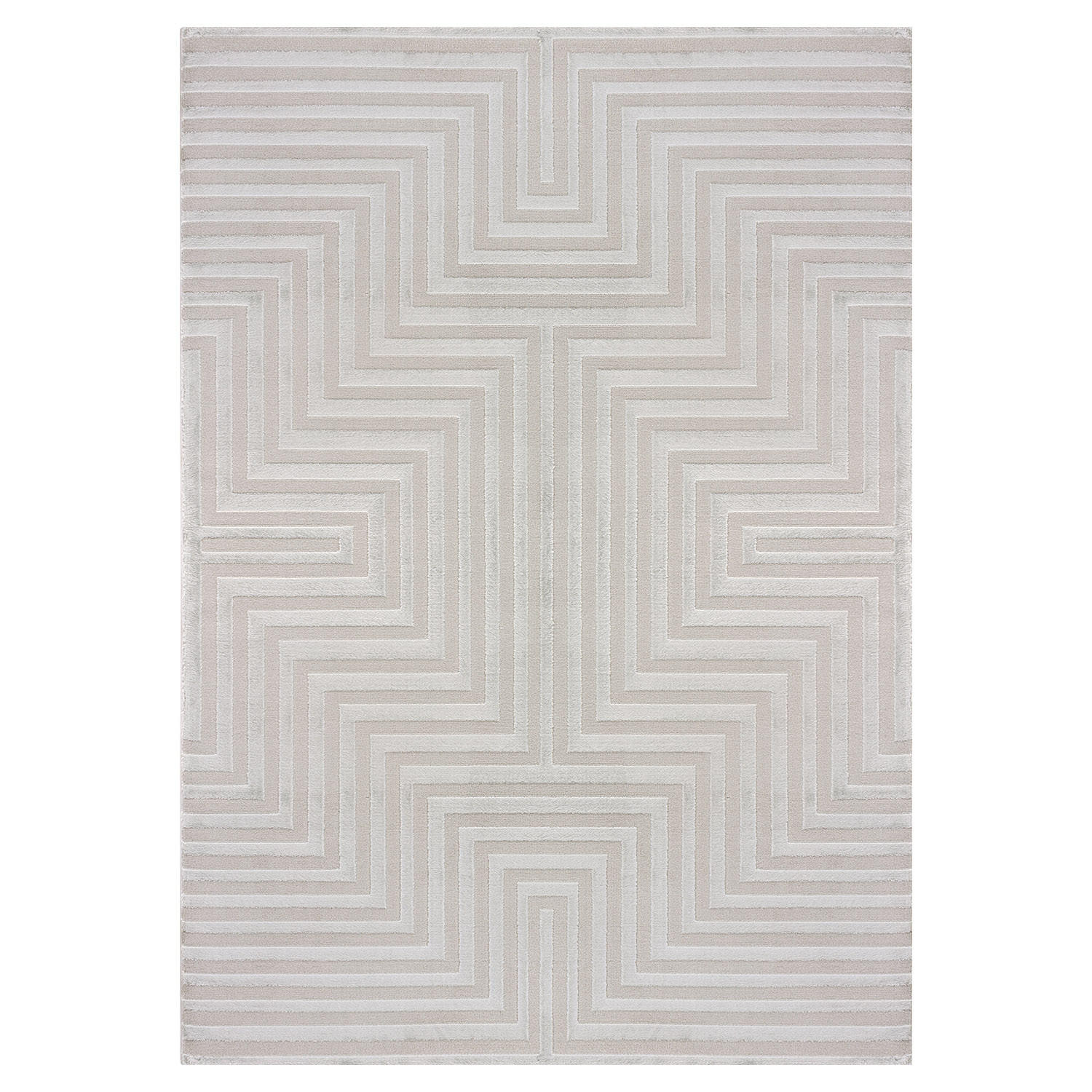 TEPPICH Kurzflor 3D-Muster Polypropylen Wohnzimmer Silber Rechteckig 240x340 - Silberfarben, Textil (240/340cm) - KADIMA DESIGN