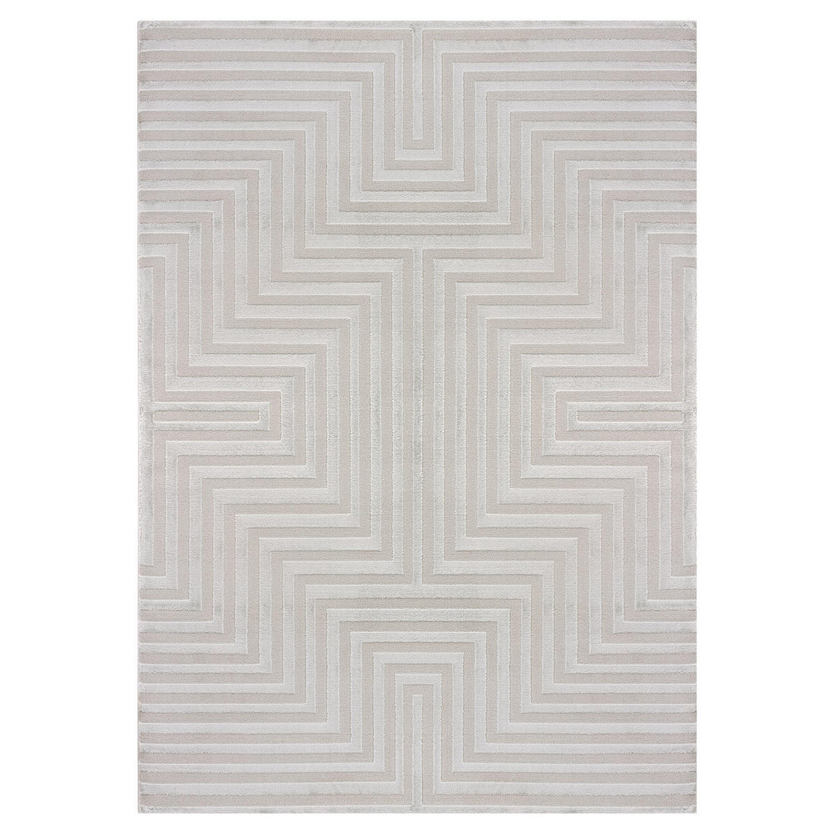 TEPPICH Kurzflor 3D-Muster Polypropylen Wohnzimmer Silber Rechteckig 240x340 - Silberfarben, Textil (240/340cm) - KADIMA DESIGN