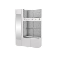 GARDEROBEN-SET Orion X - Hellgrau/Weiß, Holzwerkstoff/Kunststoff (124/186/46cm) - MIRJAN24