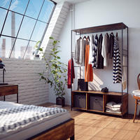 KLEIDERSCHRANK Fyrk Eiche rustikal 119.5 x 189 cm - Wildeiche/Braun, Holzwerkstoff (119.5/189/44cm) - Vicco