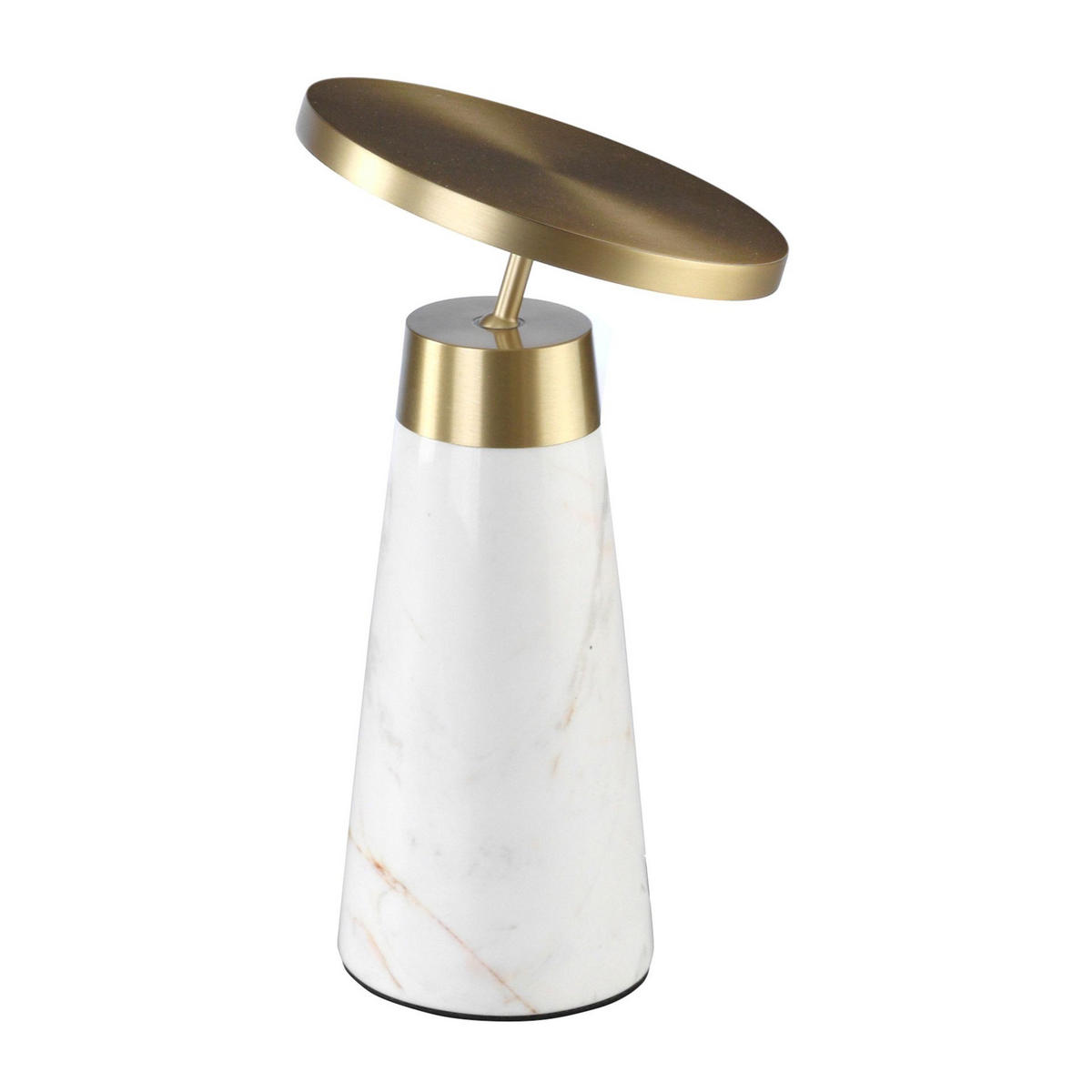 TISCHLEUCHTE Tischlampe aus weißem Marmor und goldenem Stahl Ø16/25.5 cm - Goldfarben/Weiß, Metall (16/16/25.5cm) - ANGEL CERDA