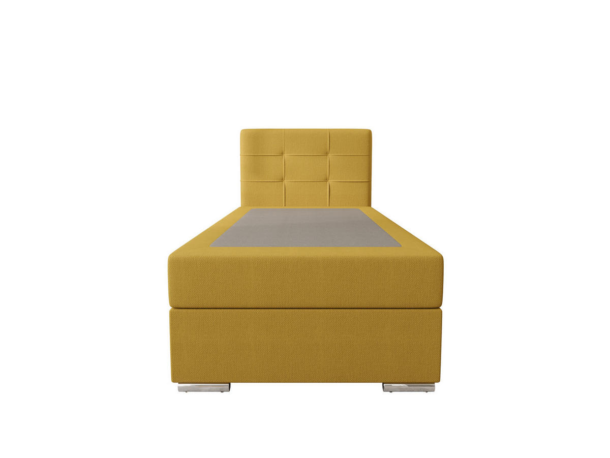 BOXBETT ZILANO 1 mit Matratze H3 und Topper 90x200 Cosmic 120 - Gelb, Holz/Textil (90/200cm) - Bedante