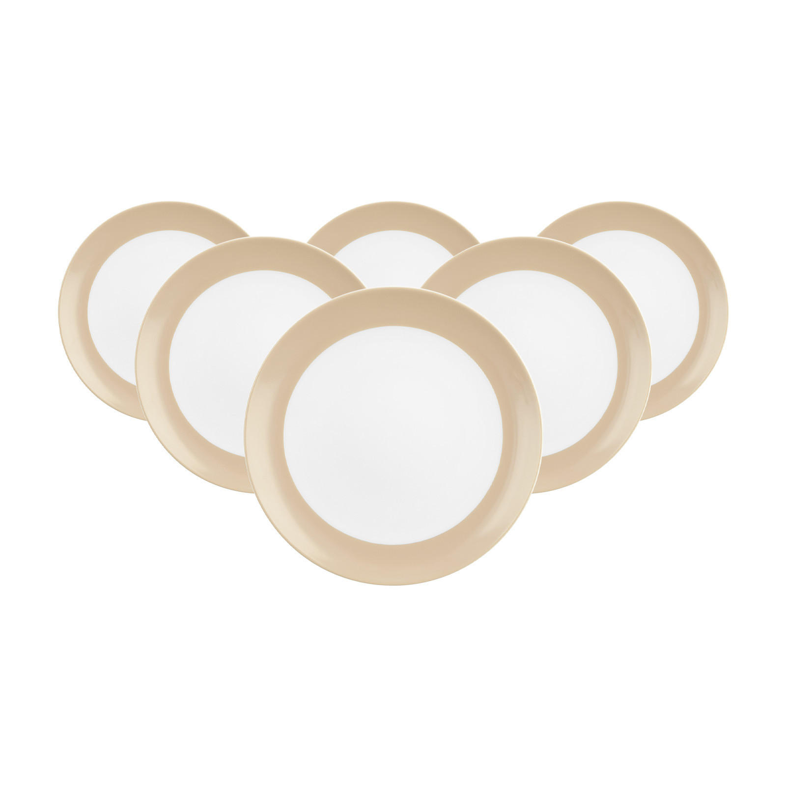 BROTTELLER Liberty Pure Colors Dusty Beige ø 17,5 cm 6er Set - Beige, Keramik (17.7cm) - Seltmann Weiden