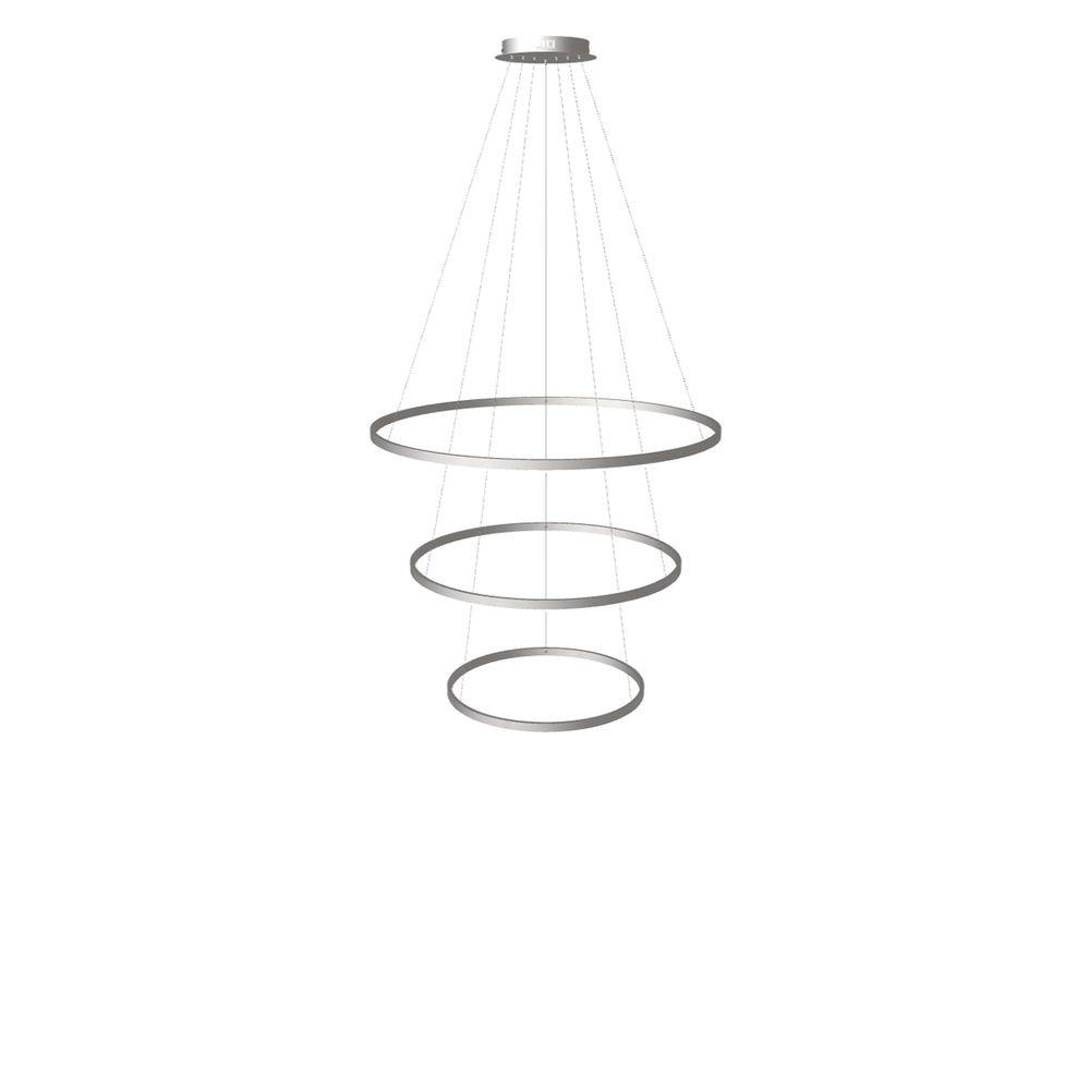 LED-HÄNGELAMPE 3er Ring Aluminium Ø 100 | 80 | 60cm - Alufarben, Metall (1.3/100/3.3cm) - s.luce