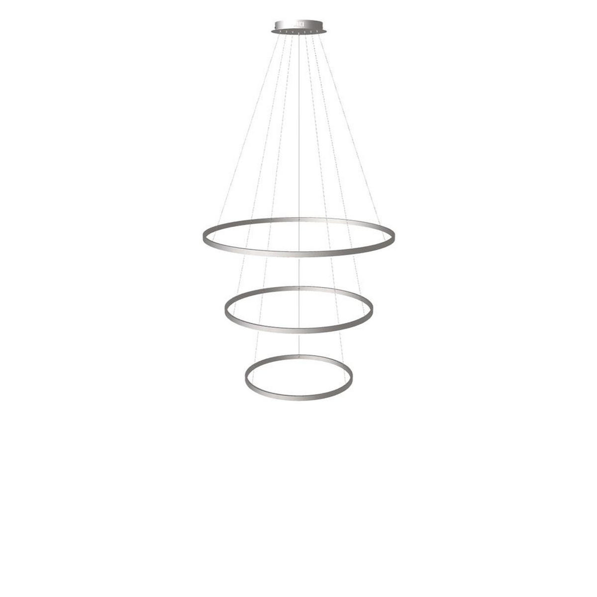 LED-HÄNGELAMPE 3er Ring Aluminium Ø 100 | 80 | 60cm - Alufarben, Metall (1.3/100/3.3cm) - s.luce