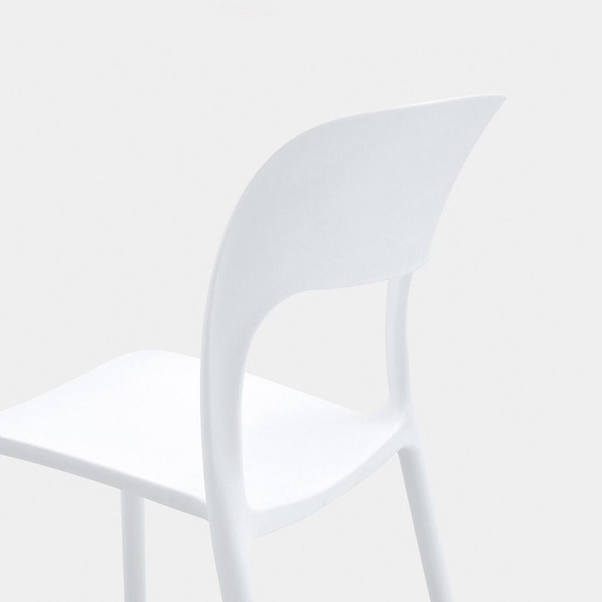 GARTENSTUHL Klint Weiß 46 cm x 83 cm 4er-Set - Weiß, Kunststoff (46/83/58cm) - Klast Home