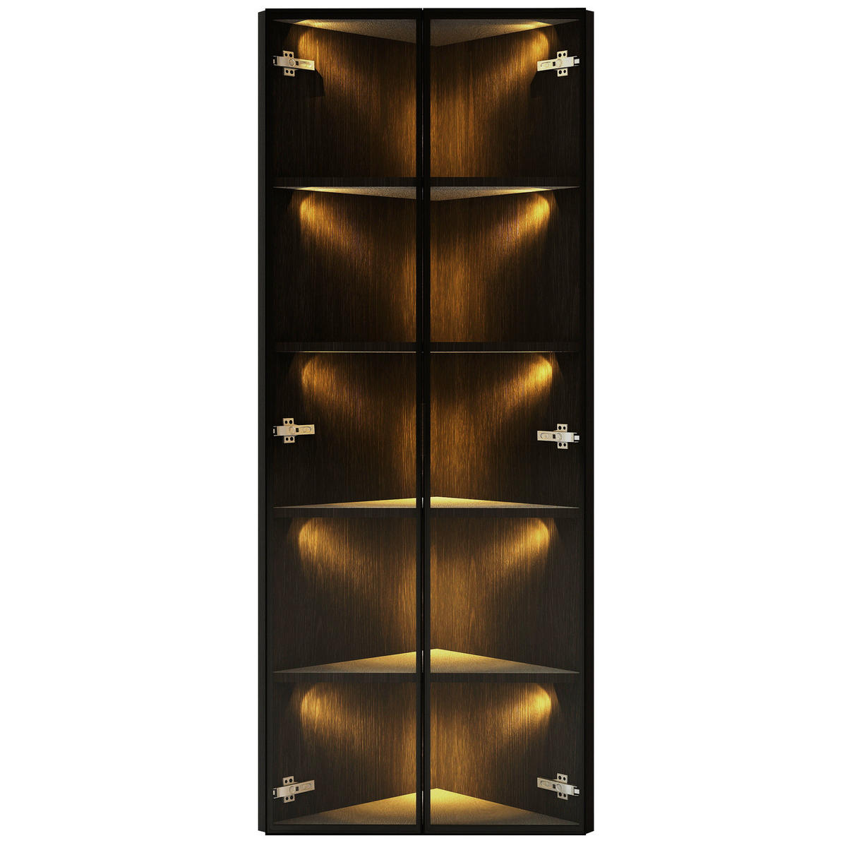 HIGHBOARD 62/35/160 cm in Schwarz mit LED-Beleuchtung und Sicherheitsglas - Schwarz, Holzwerkstoff (62/160/35cm) - Flora Grace