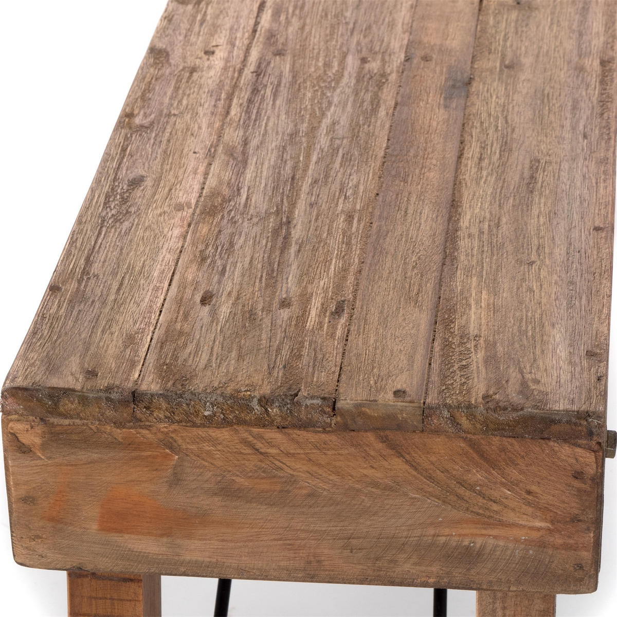 SITZBANK Aldo Recyclingholz massiv, Bein einklappbar 01 natur-vintage - Naturfarben, Holz (112/48/28cm) - DESIGN DELIGHTS