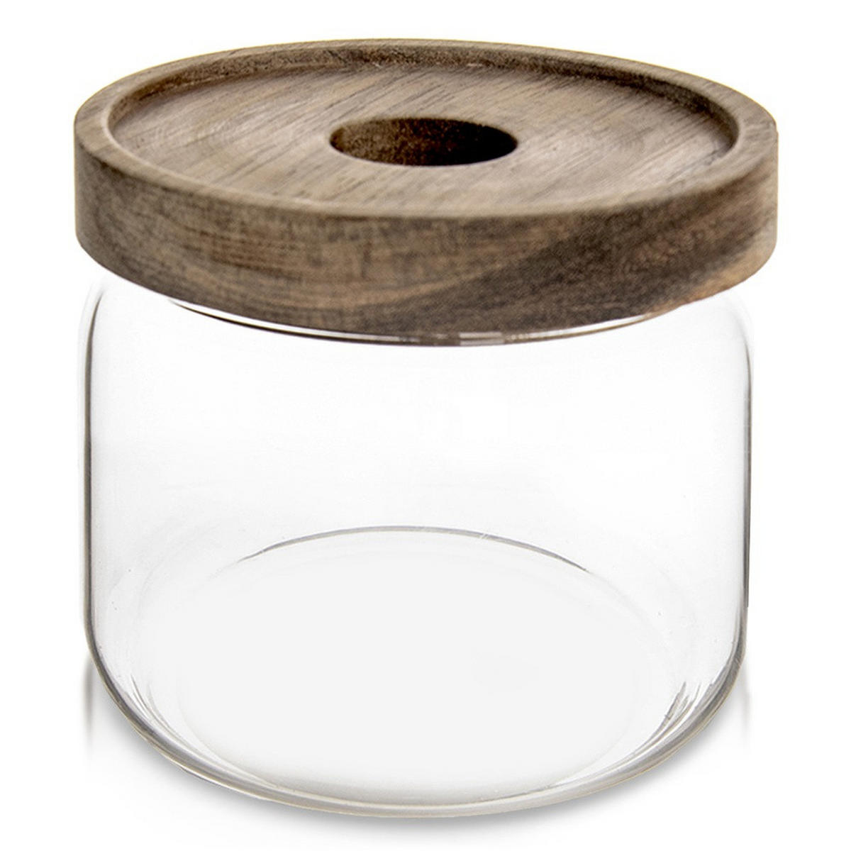 VORRATSGLAS Akaziendeckel 500 ml Transparent - Transparent, Glas (10/9/10cm) - Orion 