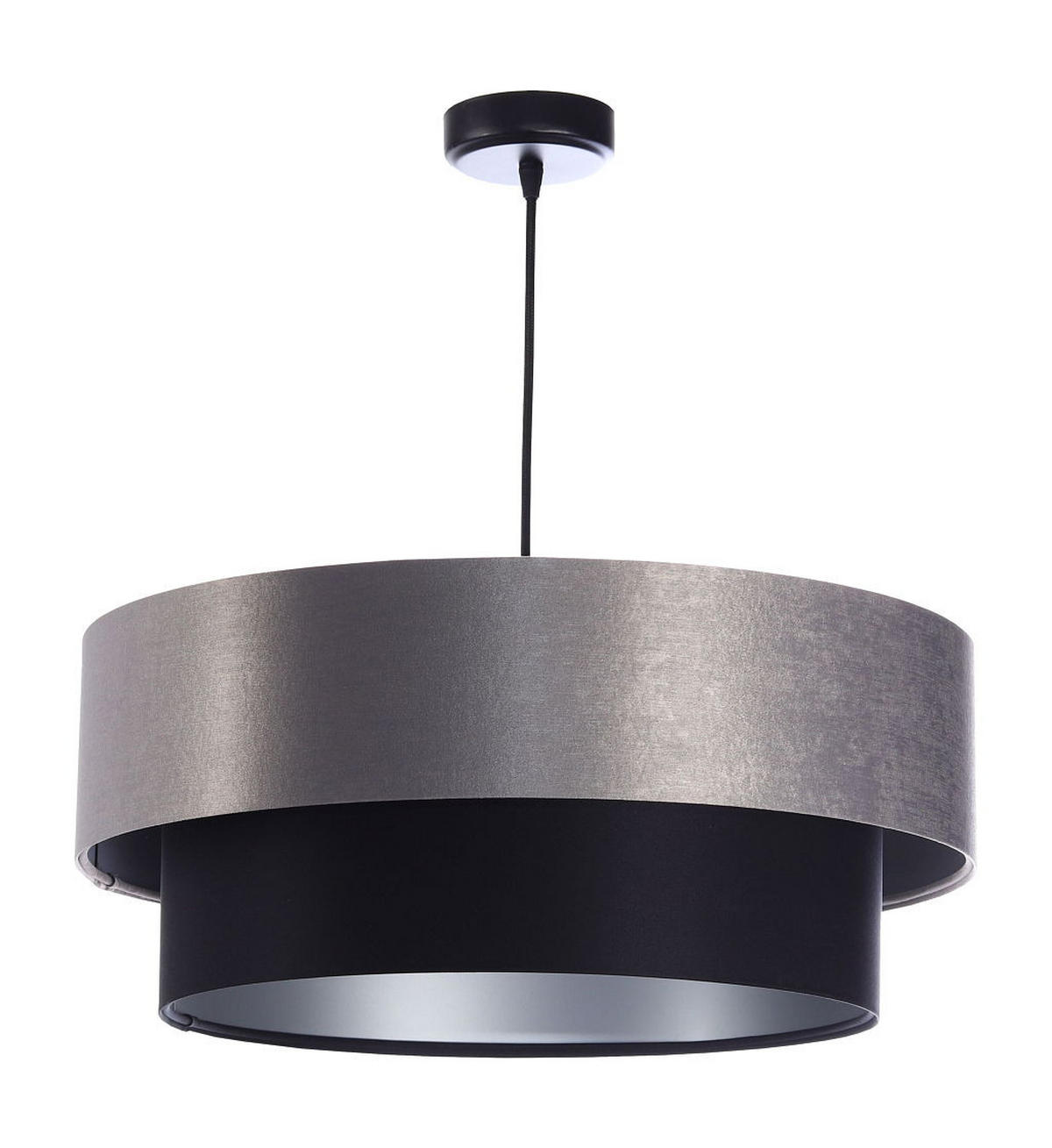 HÄNGELEUCHTE Grau 40/20 cm - Schwarz/Grau, Kunststoff (40/1/20cm) - ONZENO