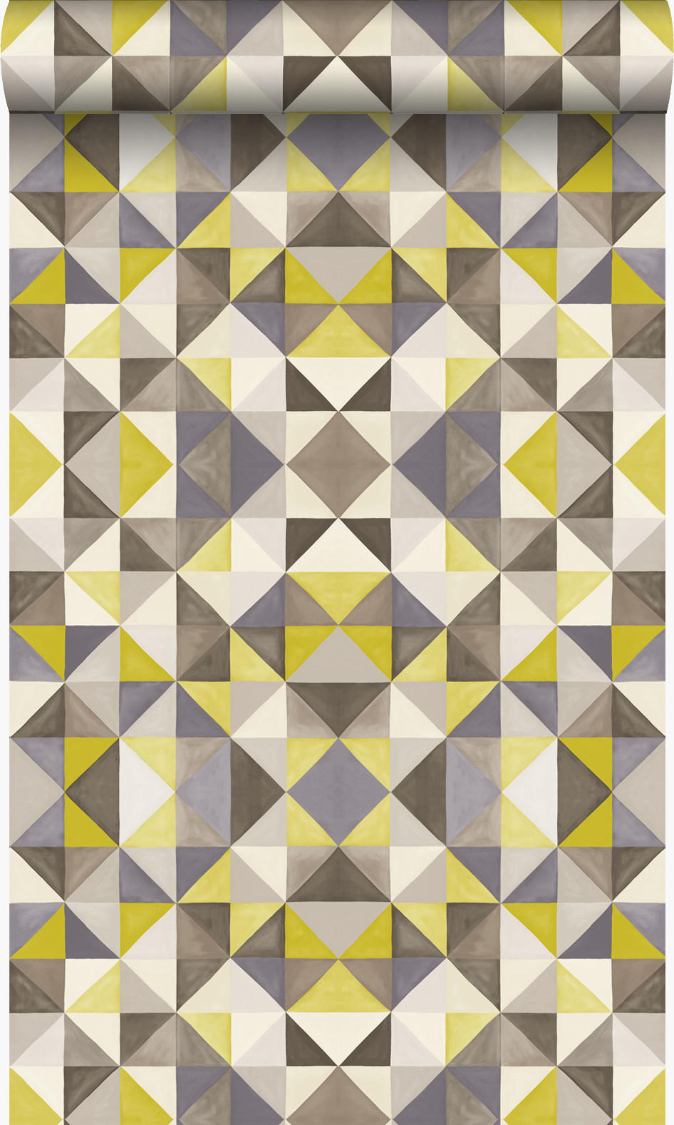 TAPETE kubistisches Muster 53 cm x 10.05 m - Gelb, Papier (53/1000cm) - Origin Wallcoverings