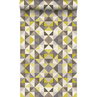 TAPETE kubistisches Muster 53 cm x 10.05 m - Gelb, Papier (53/1000cm) - Origin Wallcoverings