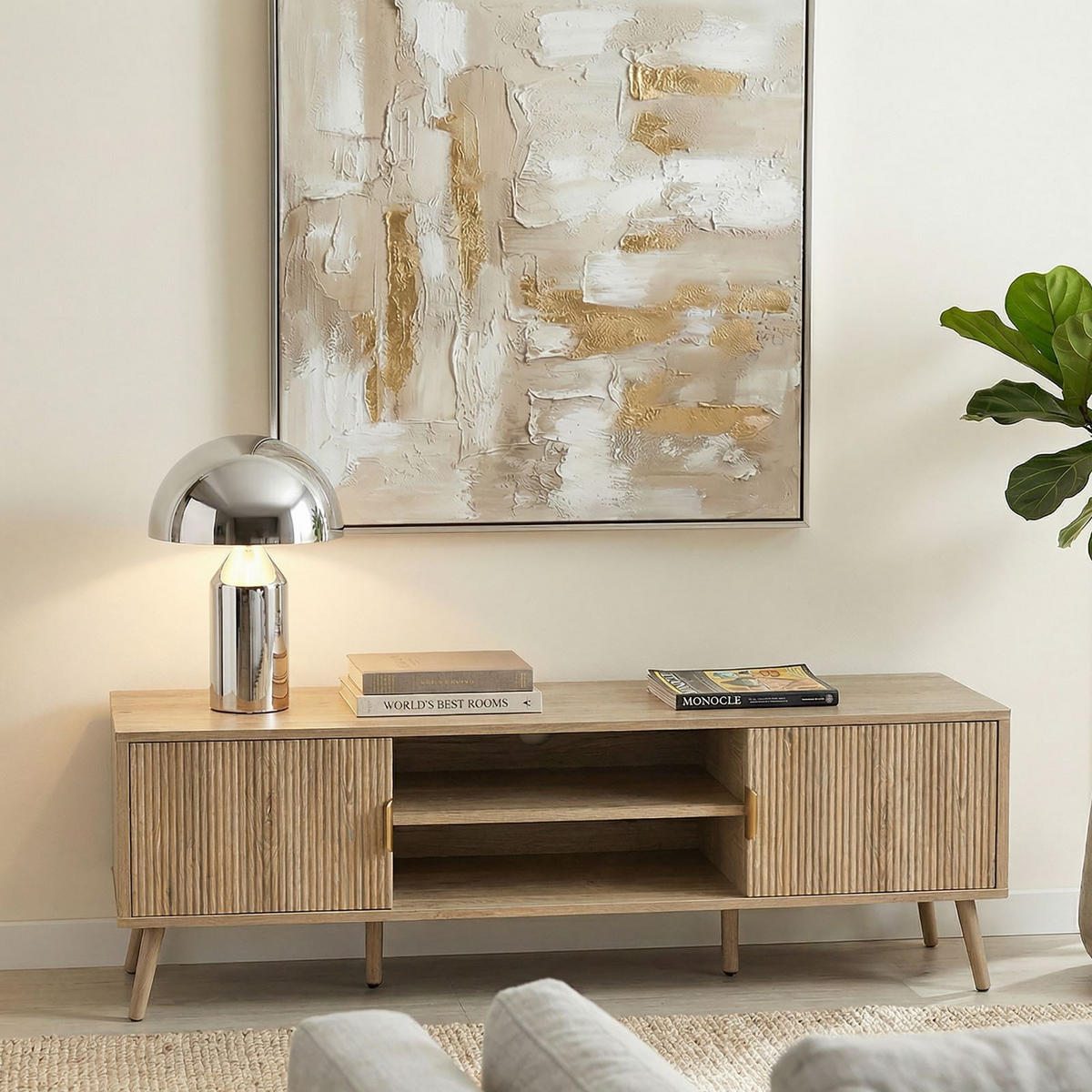 LOWBOARD ALMA Eiche - Eichefarben, Holzwerkstoff (137/45/40cm) - IDIMEX