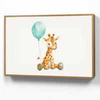 NACHTTISCHLAMPE MIT AKKU Giraffe - Baby - Tiere - Blauer Ballon 90x60 cm - Weiß, Holzwerkstoff (8/90/60cm) - OnlyWow