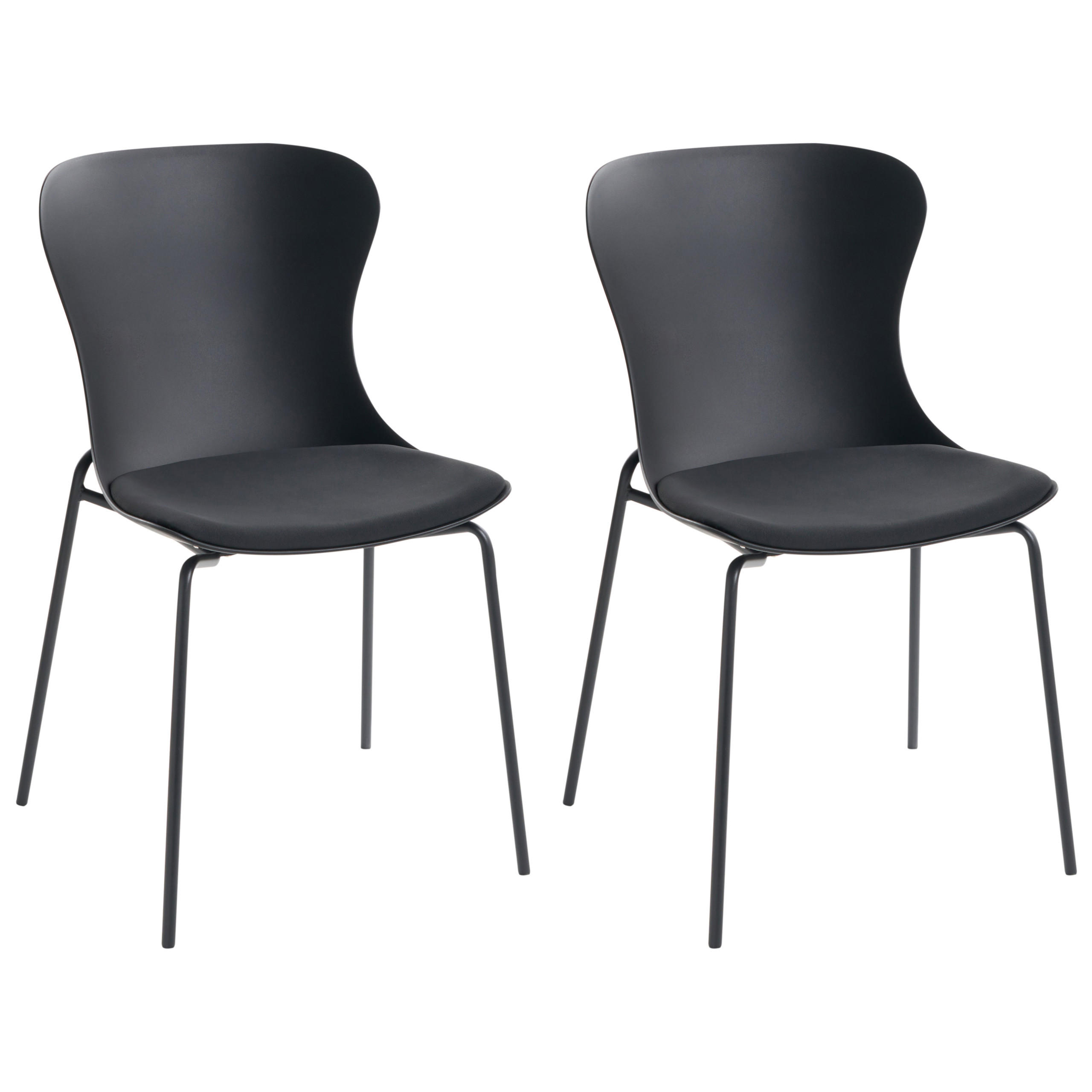 ESSZIMMERSTUHL 2er-Set Schwarz Pitsburg - Schwarz, Kunststoff (49/84/52cm) - Beliani