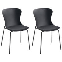 ESSZIMMERSTUHL 2er-Set Schwarz Pitsburg - Schwarz, Kunststoff (49/84/52cm) - Beliani