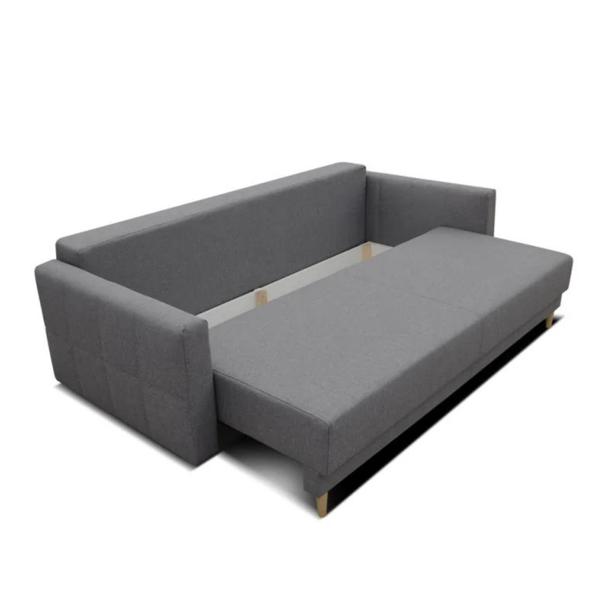 SCHLAFSOFA LEMA, Sofa mit Schlaffunktion und Bettkasten, Farbe: Blau, Veloursstoff - Blau, Textil (216/85/91cm) - Sepro Meble