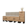 GARDEROBEN-SET 95/210/45,6 - Creme/Schwarz, Holz/Kunststoff (210/95/45.6cm) - Abiks Möbel