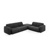 ECKSOFA rechts Molino aus Chenille-Stoff schwarz 6 Sitzplätze - Schwarz, Textil (250/315cm) - Micadoni