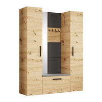 GARDEROBENSCHRANK MODULO 160,6/204/40 cm Modern Garderobe-Set Eiche Artisan - Eiche Artisan/Grau, Holzwerkstoff (160.6/204/40cm) - MASSENO