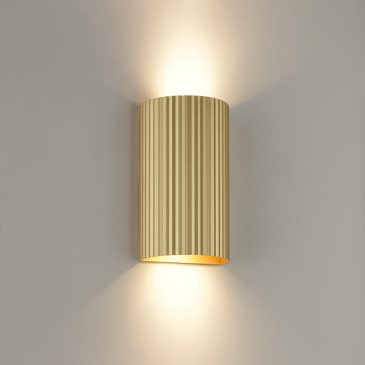 WANDLEUCHTE Undula Gold matt 6/10/18 cm - Goldfarben, Metall (10/18/6cm) - Brilliant