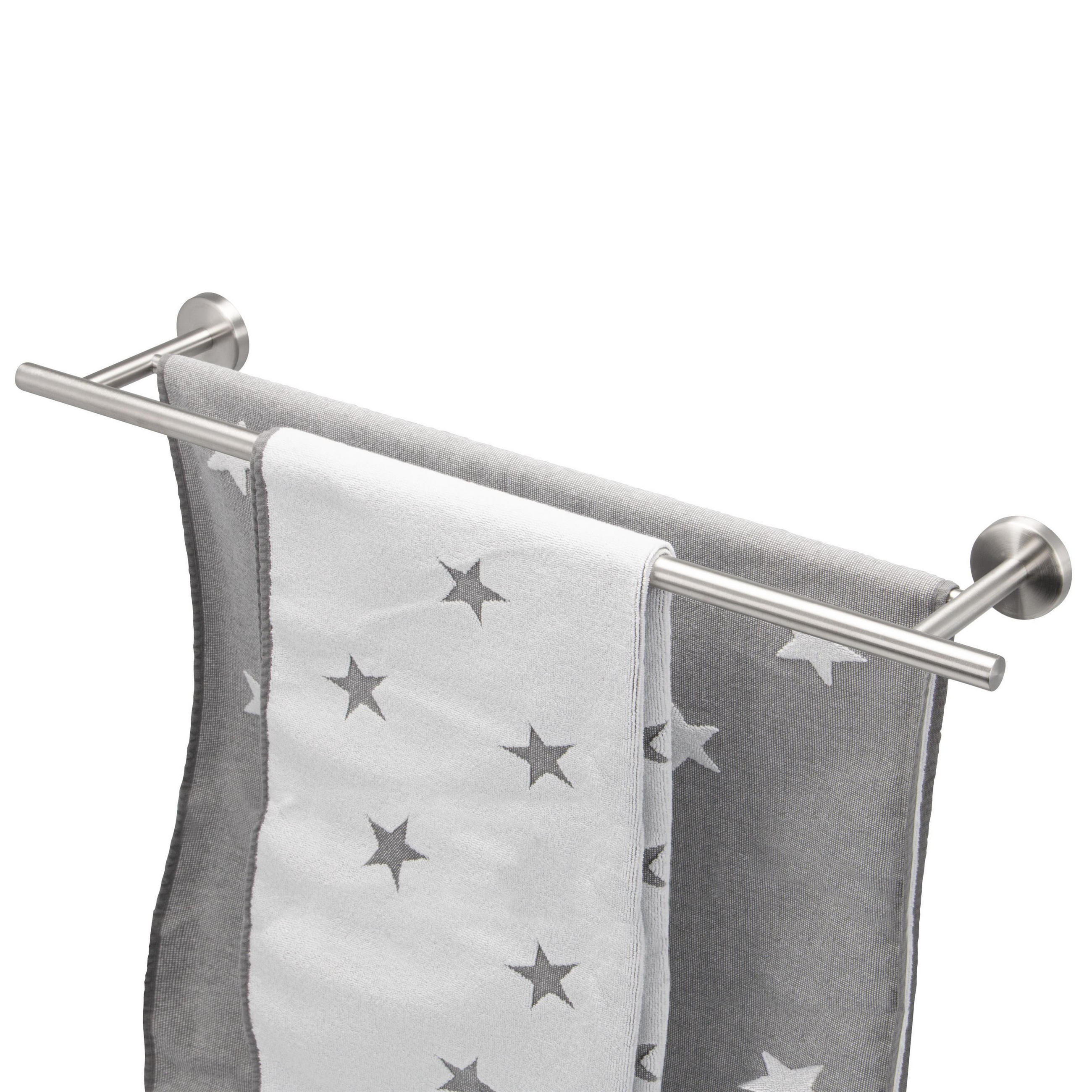 BADETUCHSTANGE PIAZZA, Edelstahl matt - Edelstahlfarben, Metall (70/6/14cm) - bremermann