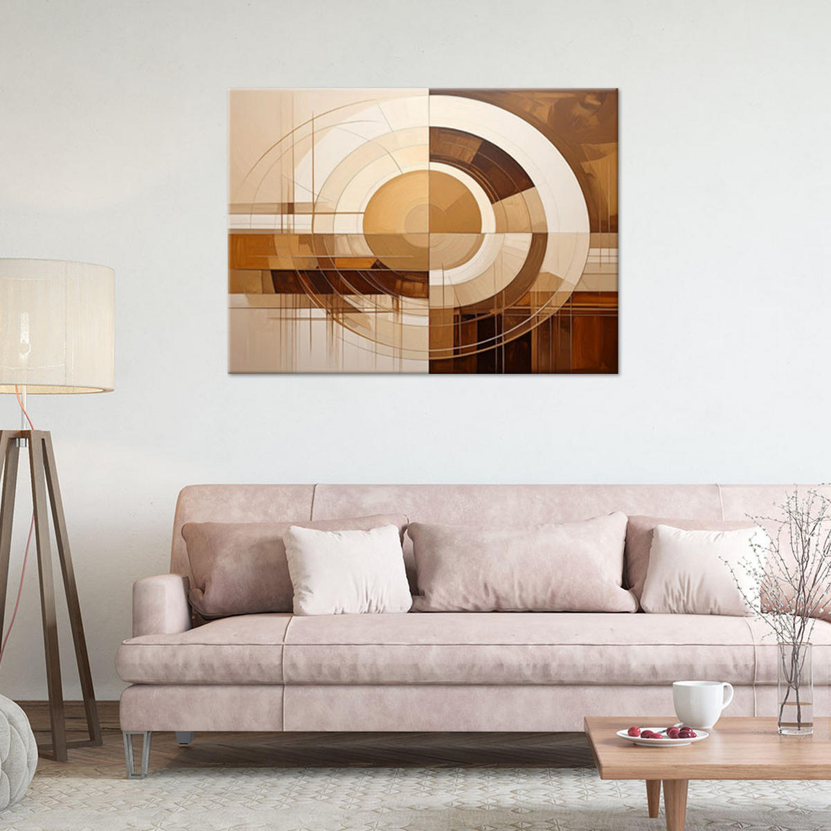 LEINWANDBILD 3D und geometrisch 100x70cm - Beige, Textil (100/70cm) - Feeby