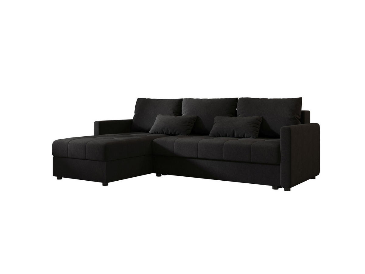 ECKSOFA MOS L BIS Cosmic 100 Links mit Schlaffunktion - Schwarz, Textil (220/143cm) - Bedante