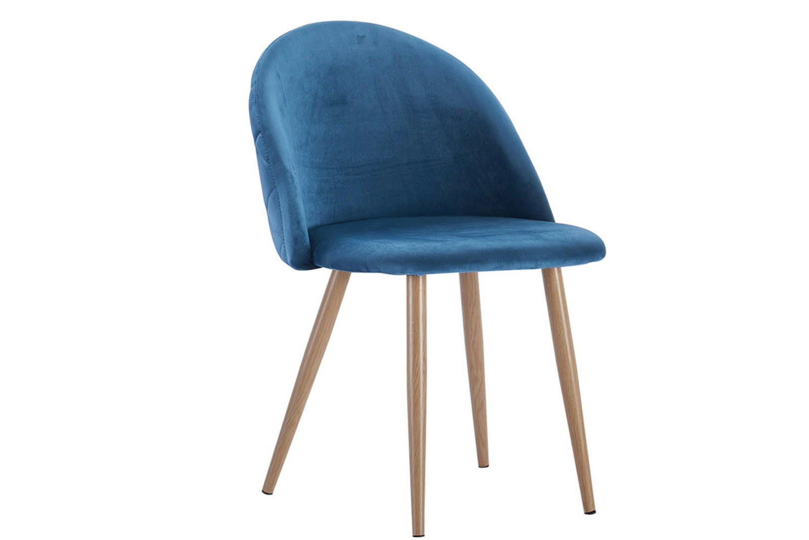 ESSZIMMERSTUHL LILLY - Blau/Eichefarben, Textil/Metall (55/79/51cm) - SAM