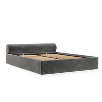 POLSTERBETT Solvo mit Stauraum 160/200 cm Stahl im Kronos Stoff - Schwarz/Naturfarben, Holz/Holzwerkstoff (160/200cm) - AltaBeds