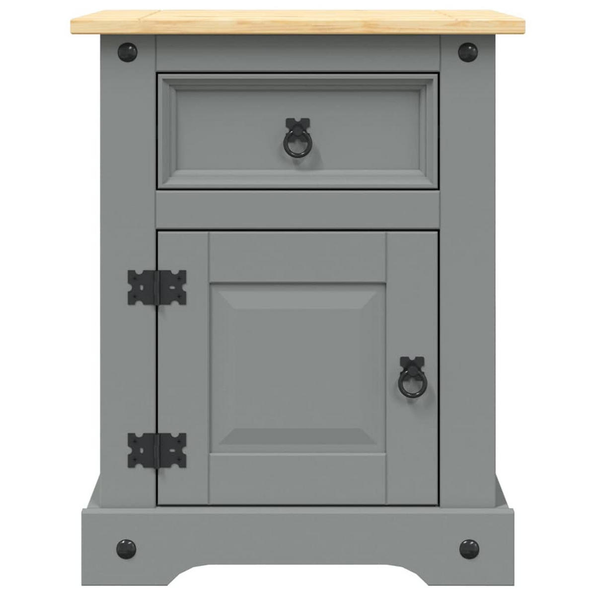 NACHTTISCH Im Mexiko-Stil Corona Kiefernholz Grau 53/39/67 Cm - Grau, Holz (53/67/39cm) - vidaXL