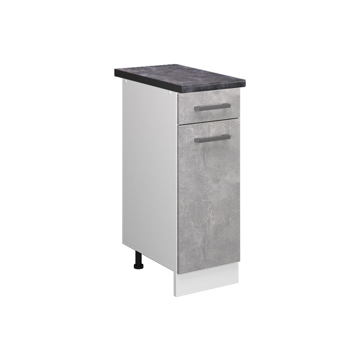 KÜCHENUNTERSCHRANK R-Line Beton 30 cm, AP Anthrazit - Schieferfarben/Weiß, Holzwerkstoff (30/81.6/60cm) - Vicco
