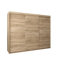 SCHWEBETÜRENSCHRANK 200/250/62 3-türig - Silberfarben/Sonoma Eiche, Holz/Kunststoff (250/200/62cm) - MÖBEL KRYSPOL
